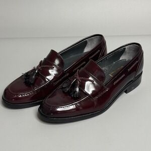 Stuart McGuire‎ Mens Burgundy Leather Tassel Loafers 10 EEE Wide Shoes Oxblood